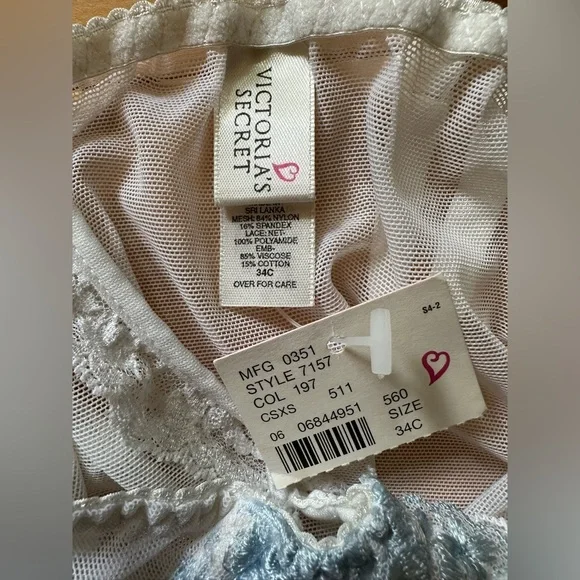 Victoria's Secret white and light blue lacy one-piece - Picture 7 of 13